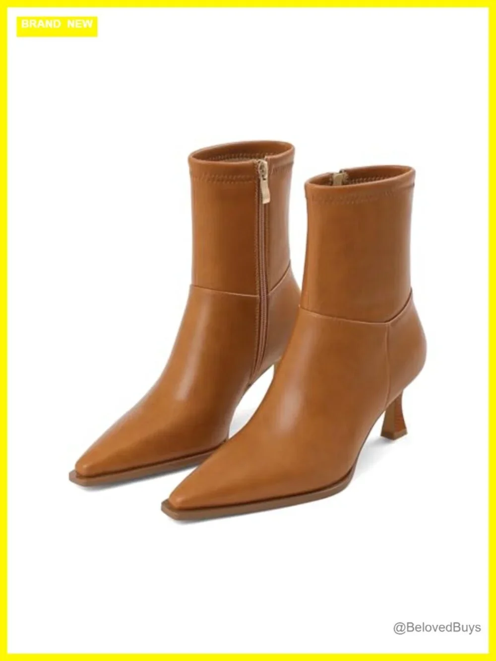 Pointed Toe Kitten Heel Ankle Boots with Side Zip